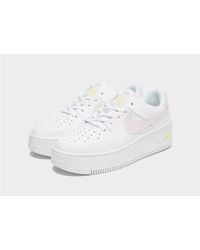 Nike Leather Air Force 1 Sage Low in White/Pink/Yellow (White) - Lyst