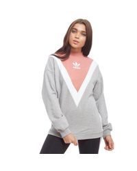 adidas Originals Chevron Sweatshirt in Grey/White/Pink (Grey) Lyst