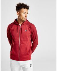 Nike Cotton Optic Full Zip Hoodie in Red for Men - Lyst