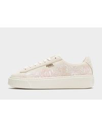 PUMA Suede Platform Floral in Cream 