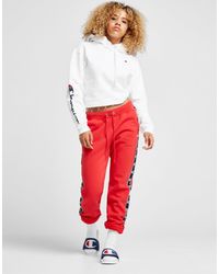 champion logo sleeve crop hoodie