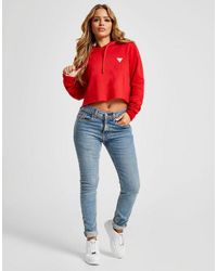 guess crop hoodie