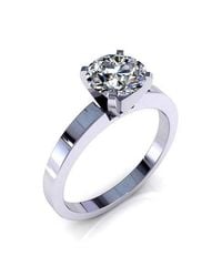 Diamoire Jewels - Metallic Single Solitaire Swarovski Zirconia Ring In 10kt White Gold - Lyst