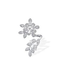 W. Salamoon & Sons - Metallic 18kt White Gold & Diamond Floral Twist Ring - Lyst