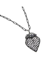 Katie Scott Jewelry - Metallic Burning Heart Charm Necklace - Lyst