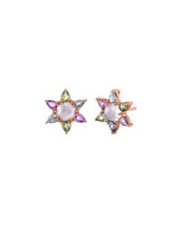 Amy Glaswand - Pink 14kt Rose Gold & Gemstone Bloom Studs - Lyst