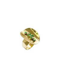 Daou Jewellery - Multicolor Ellipse Emerald And Diamond Ring - Lyst