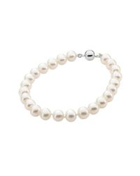 StyleRocks - Metallic White Pearl Necklace With Sterling Silver Clasp - Lyst