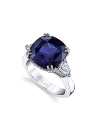 Harry Kotlar - Blue Cushion Cut Sapphire Classico Ring - Lyst