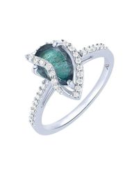 Arya Esha - Blue White Gold, Labradorite & Diamond Veela Ring | - Lyst