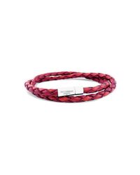 Tateossian - Silver & Red Double Wrap Two-tone Scoubidou Bracelet | - Lyst