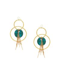 Devon Leigh - Multicolor Fringe Turquoise Double Circle Earrings - Lyst
