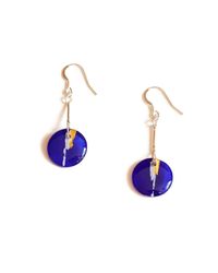 JoJo Blue Design - Blue Drop Earrings - Lyst