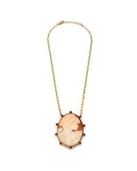 Rina Limor - Multicolor Lady Cameo Pendant Necklace With Red Sapphires - Lyst