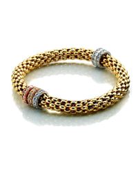 Virtue London - Metallic Gold Trio Ring Coreana Bangle - Lyst