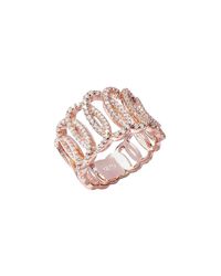 Lustre of London - Pink Rose Squiggle Ring - Lyst