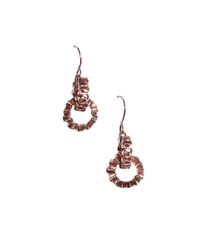 Karen Fox - Metallic Rose Gold Circle Ruffle Link Earrings - Lyst