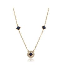 Gemondo Jewellery - Metallic Sapphire And Diamond Geometric Halo Necklace - Lyst