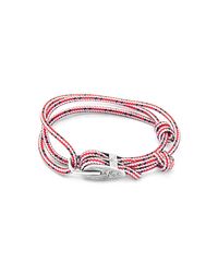 Anchor & Crew - Red Dash Tyne Silver And Rope Bracelet - Lyst