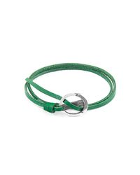 Anchor & Crew - Multicolor Fern Green Ketch Silver And Leather Bracelet - Lyst