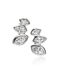 Fiorelli - Metallic Clear Cz Marquise Cluster Stud Earrings - Lyst