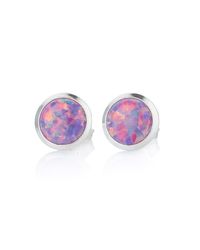 Lavan - Silver Purple Opal Studs 10mm - Lyst