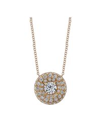 Harry Kotlar - Metallic Round Diamond Solitaire Chevron Artisan Pave Necklace - Lyst