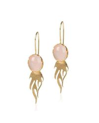 Toosis - Pink Rose Quartz Earrings On Fire - Lyst