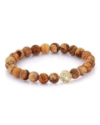 Atolyestone London - Jasper Leo Beaded Bracelet - Brown for Men - Lyst