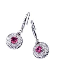 WYS - Pink Tourmaline & Diamond Spinning Earrings - Lyst