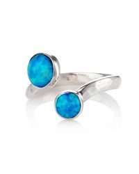 Lavan - Blue Silver Ring With Two Opals - Lyst