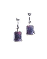 M's Gems by Mamta Valrani - Multicolor Purple Rain Earrings With Diamonds And Ruby - Lyst