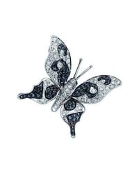 Pinomanna - Blue Natural Chic Butterfly Necklace - White Gold - Lyst