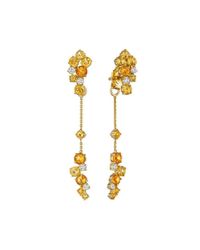 Madstone Design - Metallic Melting Ice Front And Back Citrine Earrings - Lyst