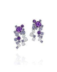 Madstone Design - Melting Ice Cluster Purple Sapphire Drop Earrings - Lyst
