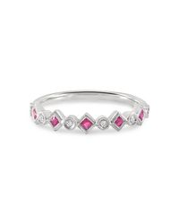 Estenza - Metallic Pam Ruby White Gold Stacking Ring - Lyst