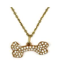 Donna Pizarro Designs - Metallic 14kt Pave Diamond Dog Bone Necklace - Lyst