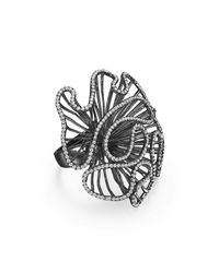 Fei Liu - Multicolor Cascade Large Ring In Black Rhodium Plate - Lyst