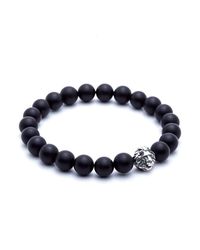 Atolyestone London - Blue 14k Solid Gold Agate Leo Beaded Bracelet for Men - Lyst
