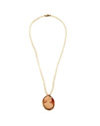 Rina Limor - Multicolor Lovely Cameo Pendant On Pearl Necklace - Lyst