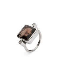 Donatella Balsamo - Metallic Sardinia Square Ring - Smoky Quartz - Lyst