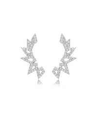 Jooal - Metallic Spike Cuff Earrings In White Gold - Lyst