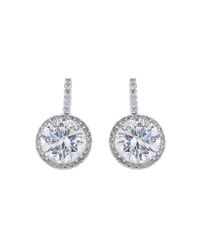 Fantasia by Deserio - Metallic Palladium Plated Large Round Pave Drop Earrings - Lyst