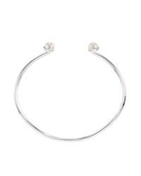 HASLA - Metallic Balance Silver Pearl Bracelet - Lyst