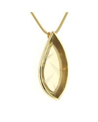 Jewelsmith - Metallic Carved Lemon Quartz Navette Pendant - Lyst