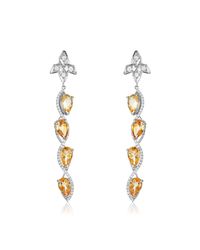 Nehita Jewelry - Metallic Sizzle Marquise Shaped Citrine & Diamond Earrings - Lyst