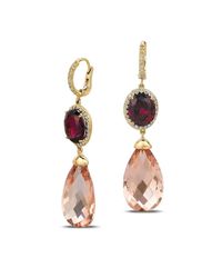 Gemlok for Gemveto - Multicolor Winsome Yellow Gold Rhodolite Drop Earrings - Lyst