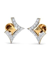 Diamoire Jewels - Metallic Clinquant Cut Pave Diamond Earrings In 18kt Yellow Gold - Lyst