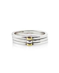 Genevieve Broughton - Metallic Tiny Circles Stacking Ring Set Of Three - Lyst