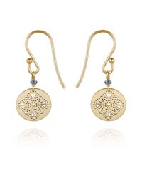 Perle de Lune - Metallic Art Deco Earrings 9kt Yellow Gold - Lyst